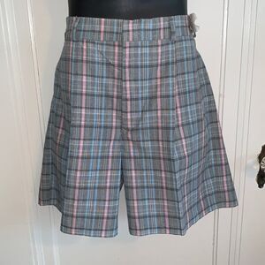NWT Vtg 80s J.J. Cochran blue & pink‎ plaid shorts